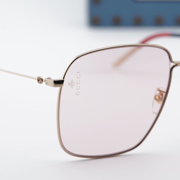 Gucci GG0394S 004 Women Square Sunglasses - Gold/Pink main image 7